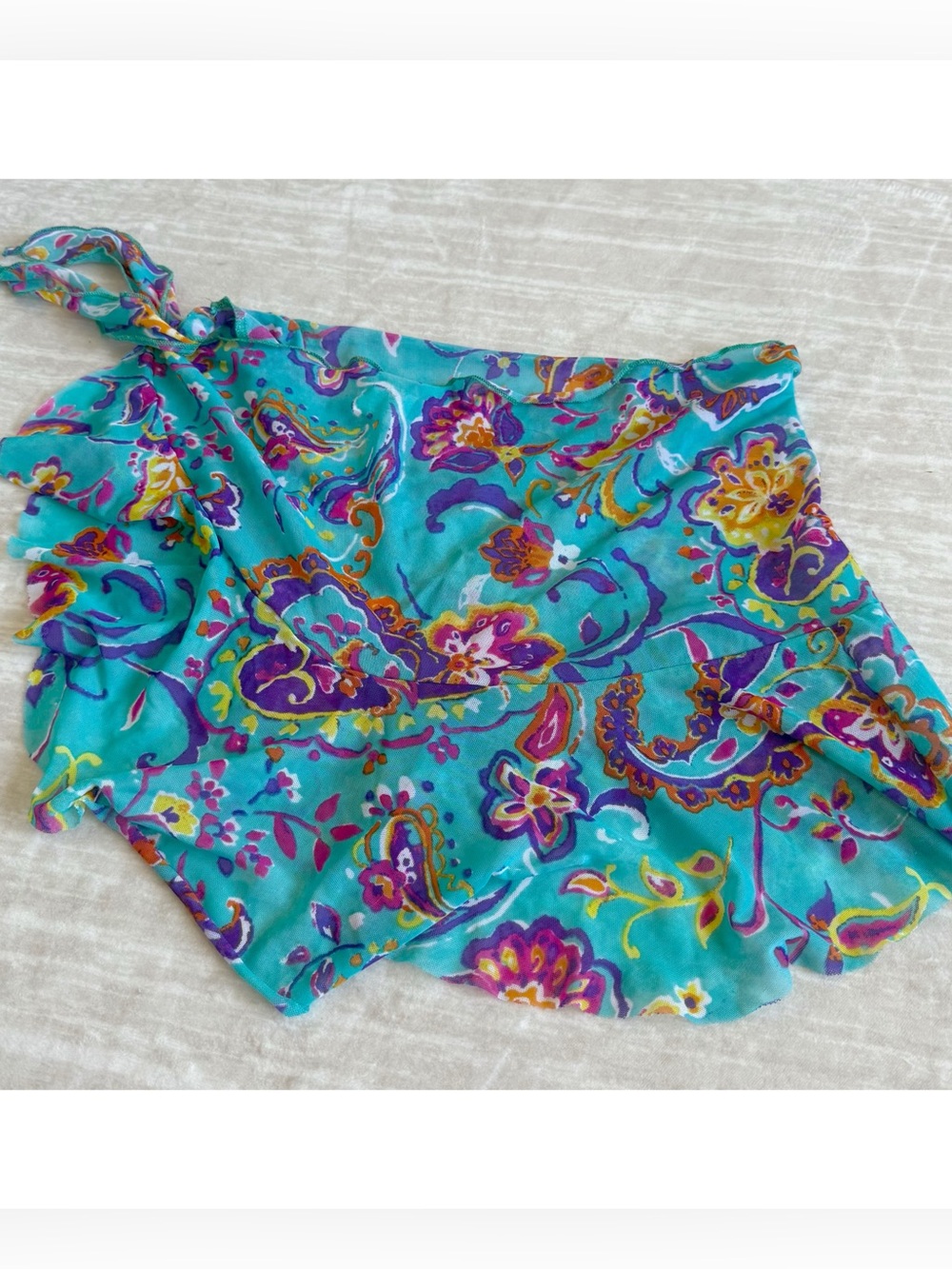 40% OFF Ralph Lauren Women’s Turquoise Floral Swim Cover-Up Sarong